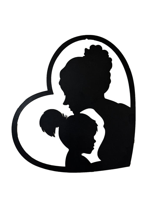 Metall Decor - Mutter und Tochter Herz