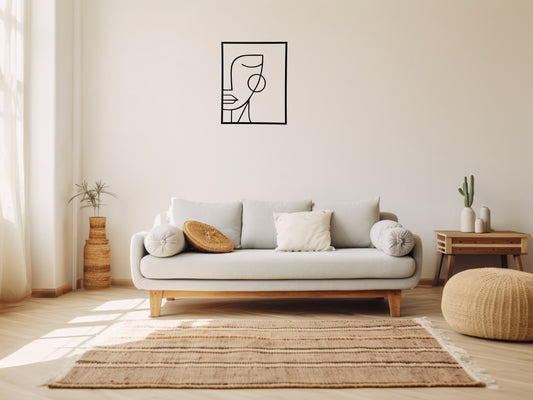 Minimalistische Gesichter Metall-Wandkunst