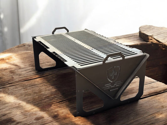 Tragbarer Edelstahlgrill mit Tragetasche – Dein perfekter Outdoor-Kochbegleiter!