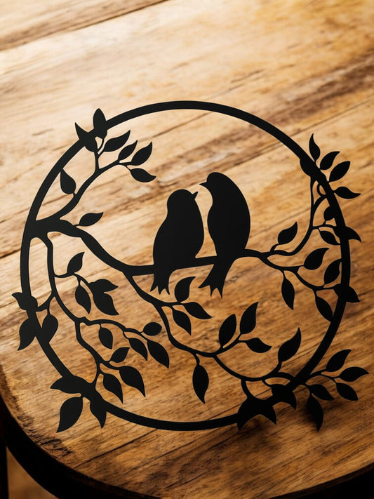 Liebesvögel Metall Wanddeko