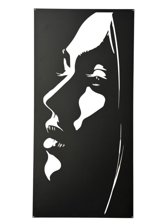 Abstraktes Frauengesicht Metall-Wanddekor