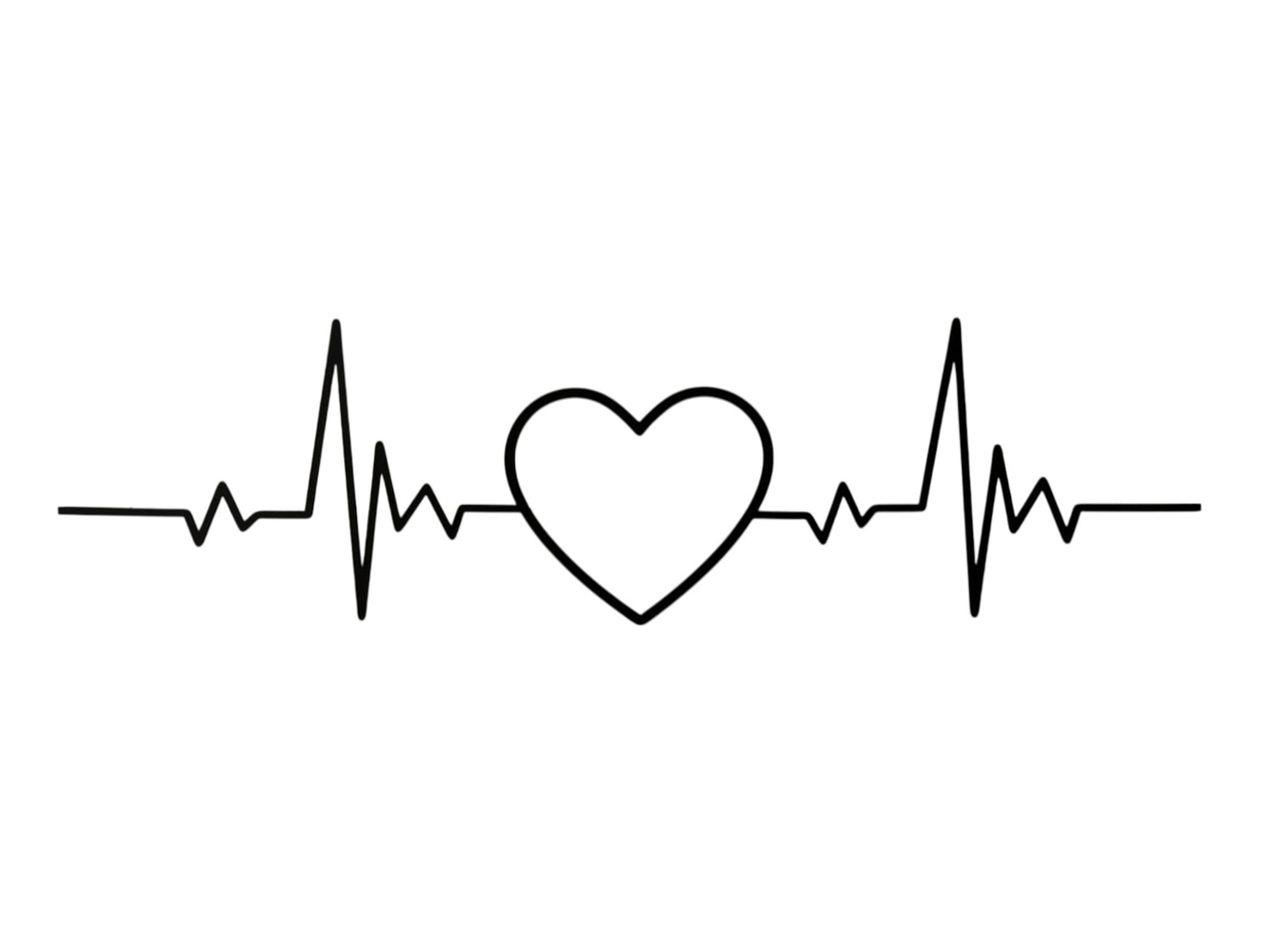 Herzschlag mit Herz Metall-Wanddekor