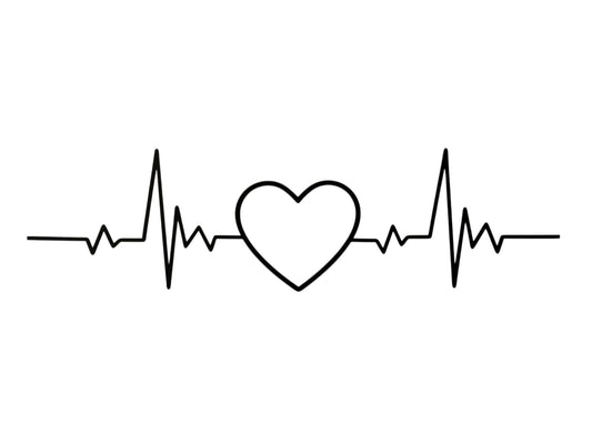 Herzschlag mit Herz Metall-Wanddekor