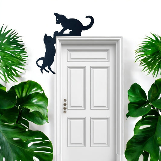 Zwei Spielende Katzen Metall Wanddeko